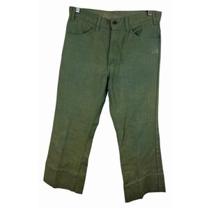 Vintage Big E Levi Sta-Prest Forrest Green Pants RARE Size 32 Capri Wide Leg